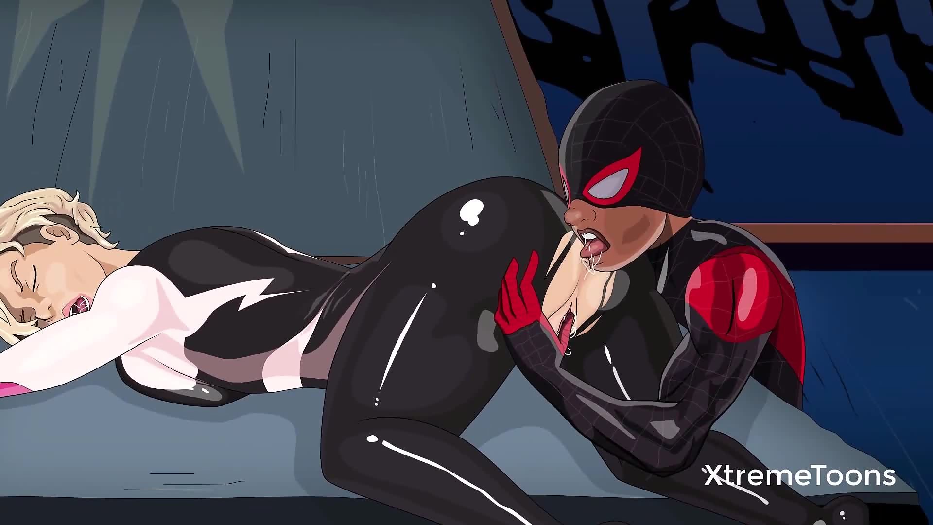 Miles Morales And Gwen Stacy Cartoon Fucking Hard Outside On A Car